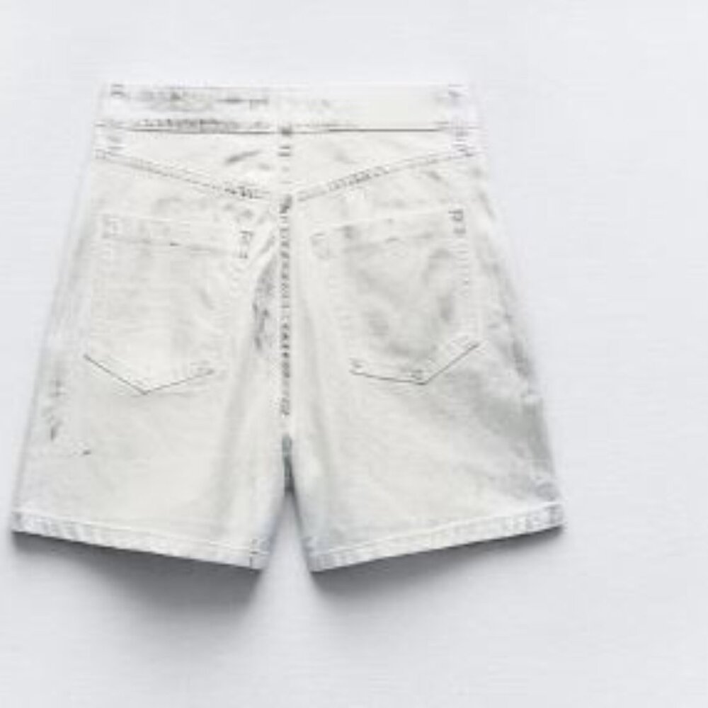 Zara Foil Mom Fit Shorts - Never Worn - Picture 3 of 4